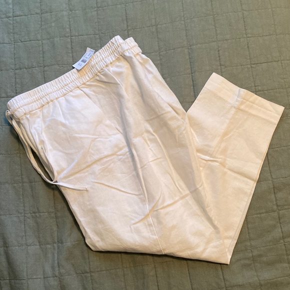 NWT JCREW linen draw string ankle pants